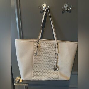 Michael Kors Light Gray Micro-Studded Large Tote